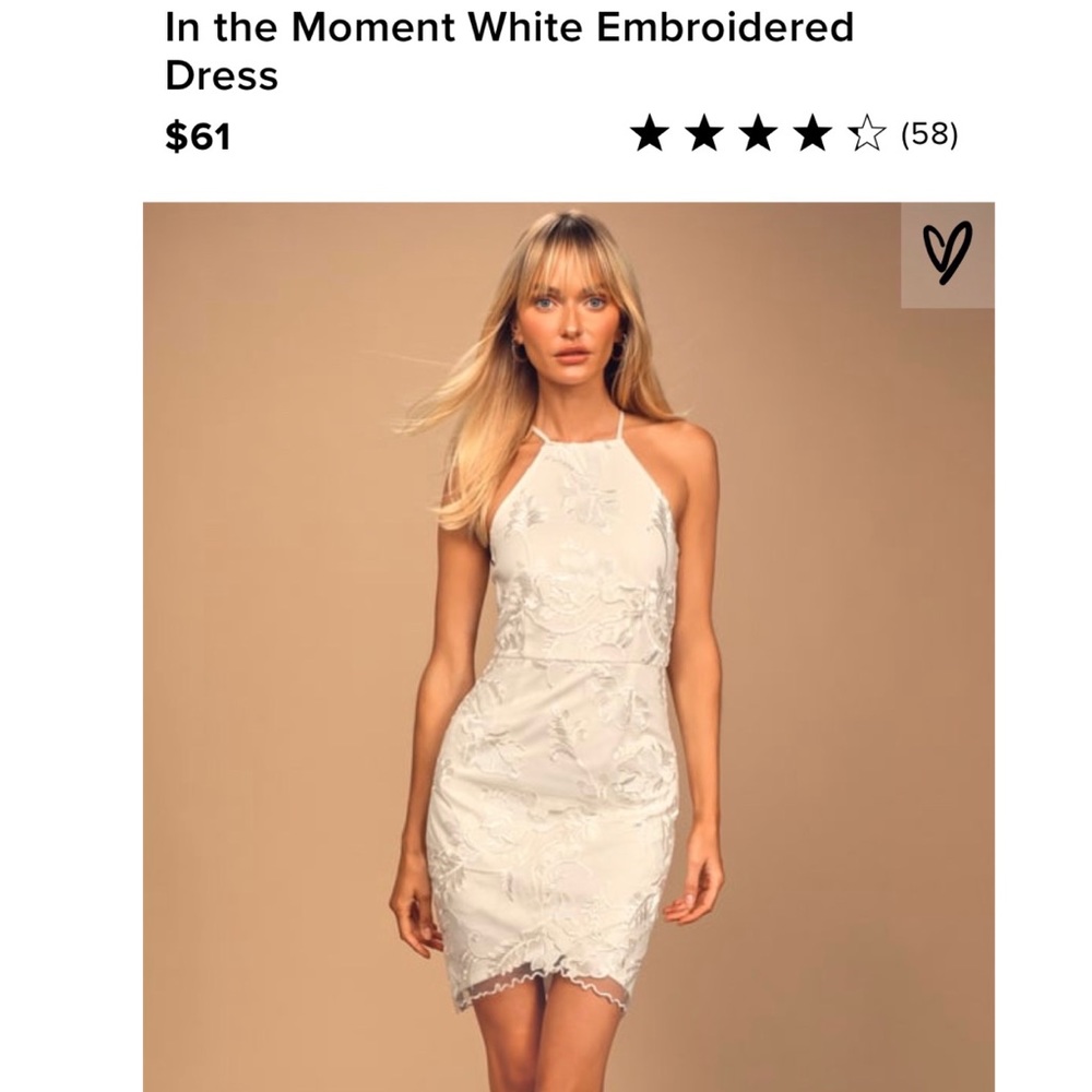Lulus White Embroidered Dress